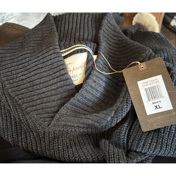 Orig. Weatherproof 1948 Vintage Long Sleeve Shawl Collar Knit Sweater Men's XL - Picture 1 of 15